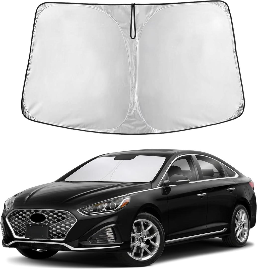 EcoNour Windshield Sunshade Compatible for Hyundai Sonata 2015-2018 2019 | Sun Visor for Front Windshield & Window Sun Shade Cover, UV Heat Blocker & Protector, Car Accessories