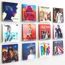 upsimples 12 Pack Vinyl Record Wall Mount Shelves, 12" Vinyl Holder for Album Record Storage & Display, Clear Acrylic Floating Shelves for Wall Decor, Kids Bookshelf, Magazine Rack, Picture Ledge