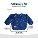 Tiny Twinkle Long Sleeve Bib for Babies & Toddlers | Waterproof Smock Bib for Eating | Machine Washable & Mess-Proof Feeding Essentials | Newborn Shower Gift (Ocean Life, 624M)