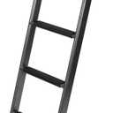 LITBM RV Bunk Ladder, 67in Integrated Heavy Duty Steel Camper Bunk Bed Ladder with Anti-Slip Rubber Pads and Hooks, 450LBS Capacity