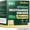 NAD Nicotinamide Riboside Resveratrol, Liposomal NAD Supplements for Women & Men, NMN Supplement Alternative, NAD Supplement - 100 Capsules (100 Count (Pack of 1))