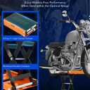 Orion Motor Tech Motorcycle Lift, 1100lb Scissor Lift Jack with Wide Deck T Handle 3/8" Socket, Motorcycle Center Stand with Chain Brush, Crank Hoist Stand for ATV Dirt Bike Cruiser, Orange