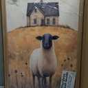Framed Sheep Wall Art Farmhouse Wall Decor Country Retro Print 16x24 Inch