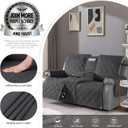 TAOCOCO Loveseat Recliner Cover with Console, Non-Slip Split Reclining Pet Cover for Dual Loveseat Recliner, Furniture Protector with Elastic Straps (2 Seater, Charcoal Gray)