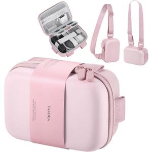 TAAOKA Digital Camera Case, Waterproof & Protective Small Camera Bag with 2 Carrying Ways, Lightweight camera sling bag for PowerShot ELPH 180/190 / Sony DSCW800/DSCW830 - Pink