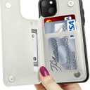 LETO for iPhone 13 Mini Case,Luxury Flip Folio Leather Wallet Cover with Card Slots and Kickstand for Girls Women,Protective Shell 5.4" White