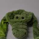 Puzzled Brown Moose Plush Hat - Super Soft Warm Hat With Ear Flaps, Cozy Fleece Winter Hat For Kids & Teens - One Size (Green Alligator)