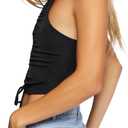 Forever 21 Women's Ruched Cutout Cropped Cami (Black)