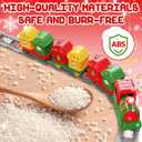 Christmas Train Set for Toddlers 2-4: Electric Toy Train with Light & Music, Toddler Toys for 1 2 3 Year Old Boy Girl, 6 Santa Finger Puppets, Track for Around Tree, Stacking Barns