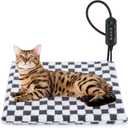 MIXJOY Heated Cat Bed, 11 Adjustable Temperature Cat Heating Pad Indoor with Timer, Pet Heating Pads for Cats Dogs, Electric Dog Heating Pad with Washable Cover, Heated Pet bed-18''x16'', Small (Grey)