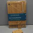 Babonie Bamboo Cutting Board Set of 2PC Large Bamboo Cutting Boards for Kitchen with Wooden Organizer, 1PC Stainless Chopping board for Meat, Vegetables and Fruits Ideas Kitchen Gift