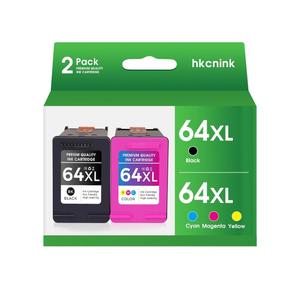 4 64XL Ink Cartridge Combo Pack Replacement for hp Ink 64 for hp 64xl Black Ink Cartridge for hp 64 Ink use with hp Envy Photo 7855 Ink cartridges 7200 7455 7858 7900 Printer (1BK+1C)