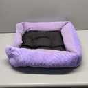 Dog Bed with Bolster Sides Small Square Dog Sofa Beds Washable Corduroy Orthopedic Anti Slip Soft 20 x 19 x 6 (Purple)