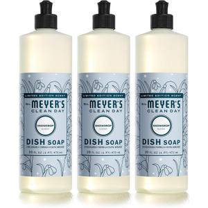 MRS. MEYER'S CLEAN DAY Liquid Dish Soap, Limited Edition Snowdrop, 16 Fl. Oz - Pack of 3