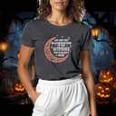 Halloween Shirts for Women Dancing Skeleton Tshirts Fall Pumpkin Shirt Halloween Party Tee Tops (Gray, M)