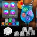 Light Up Ice Cubes, 32 Pack Multi Color Led Ice Cubes for Drinks IP67 Waterproof Reusable Glowing Flashing Changing Lights Water Activated Drink Lights for Cocktails Christmas Party Bar Wedding
