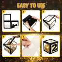 Jerify 44 PCS Graduation 2026 Box Decorations with Balloon & LED Light Strings - Congrats Grad Proud of You Balloon Boxes Party Supplies for Class of 2026 School College Decor(Black and Gold)