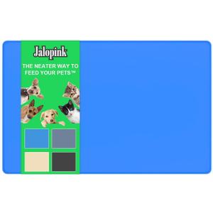 Silicone Placemat for Food & Water Dogs Cats Pets, 22"x14" BPA-Free with Raised Edge Waterproof Mat, Silicone Mats for Coffee, Under Sink, Drawing (Large, Blue)