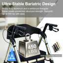 450Lbs Bariatric Rollator Walker,Heavy-Duty Walkers for Seniors with seat
Foldable|Dual Height Adjustable| Anti-tip Brakes| 8" All-Terrain Large Wheels |Rolling Walker For Adults & Mobility Impaired