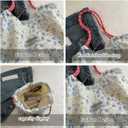 JINFANRUI Shoulder Bag for Women cute floral tote crossbody bag Canvas Shoulder Hobo Bag with handle for travel shopping (Blue)