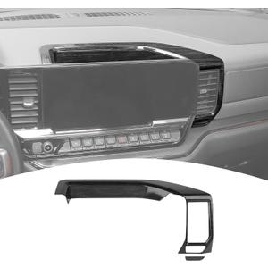 for Silverado Center Dashboard Tray Panel Trim Cover for Chevy Silverado 2022 2023 2024 Black Wood Grain Interior Accessories 2pcs