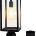 Solar Lamp Post Light Outdoor WaterproofSolar Outdoor Post Light with 3.5in Pier Mount BaseMatte Black