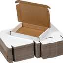 SUNLPH 50 Pack 7x5x1 Inches Small Shipping Boxes, White Corrugated Cardboard Boxes, Moving Mailing Packing Box