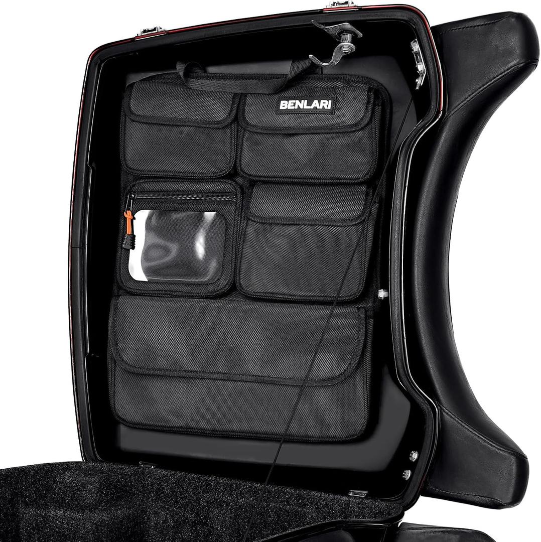 Benlari Tour Pack Lid Organizer Motorcycle Universal Storage Liner Bag Clear Pocket Waterproof Fit For Harley Davidson Street Glide Road King Road Glide Electra Glide, Small