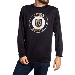 Calhoun NHL Mens Loose Fit Performance Rashguard Wicking Long Sleeve Shirt (Medium, Vegas Golden Knights)