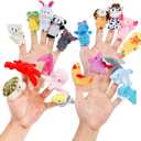 20pcs Different Cartoon Animal Finger Puppets Soft Velvet Dolls Props Toys Easter Basket Stuffers