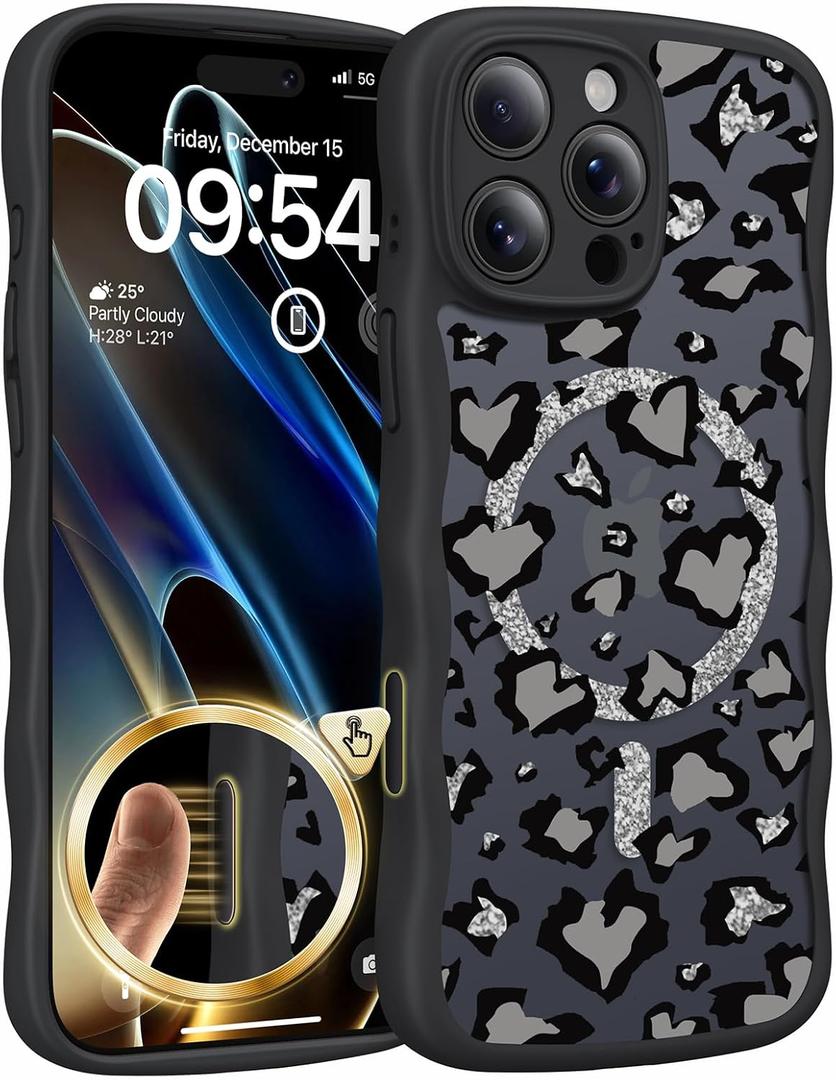 TAURI Magnetic for iPhone 16 Pro Case, Cute Wavy Design Anti-Slip