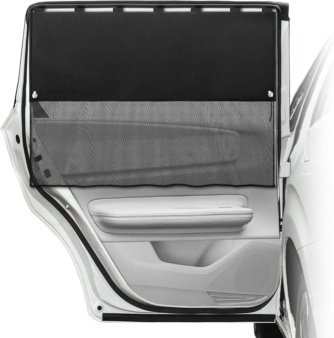 Car Window Shades,2pcs Back Car Privacy Curtains with Half Shade,Magnetic Car Window Covers Blackout Shades,Window Shade for Baby in Car