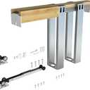 JUBEST 36"x 80" Pocket Door Frame Kit with 220LBS Soft Close Mechanism and Galvanized Steel Studs, Pocket Door Kit for 2x4 Stud Wall, Suitable for Doors Wide 24"-36", Easy to Install