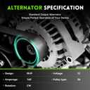 8301N Alternator 160Amp High Output Compatible with 2007-2014 GMC Yukon, Sierra, Chevy Tahoe, Suburban, Silverado 1500/2500, Avalanche, Cadillac Escalade, Replace# 15093928,15905871, ADR0369