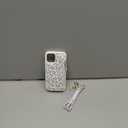 iPhone 12/12 Pro case with Credit Card Holder Phone Lanyard mag Safe for Women, iPhone 12 Pro Phone Leather Case with Zipper Wallet Compatible Wallet Case-White Leopard