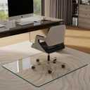BesWin Office Chair Mat for Carpet, Heavy Duty Hard Glass Chair Mats for Office Chair on Carpet Floor, Tempered Glass Desk Chair Mat for Home, Anti-Slip - 29" x 47"