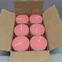 6 Packs 2.75x3.25 Inch Pink Pillar Candles, Unscented Dripless Non-Toxic Pastel Colored Smokeless Clean Long Lasting Burning Cylinder Candles for Home Dinner Table Decoration Power Outage Emergency