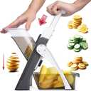 ONCE FOR ALL Safe Mandoline Slicer For Kitchen, Professional Vegetable Slicer For Food Potato Slices, Thickness Adjustable 0.1-8 mm Kitchen Artifact Fast Meal Prep (Gray)