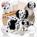 HyDren 5 Pcs Dalmatian Nurturing Dog Stuffed Animal Sets 15 Inch Soft Cuddly Dalmatian Plush Toys Nursing Mommy Dog with 4 Puppy Stuffed Animals for Kids Birthday Easter Party Gifts