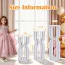 3Pcs Hourglass-Shaped Cake Stand with Cylinder Pedestal, Large White Round Plinth for Weddings, Birthdays, Baby Showers & Party Decor