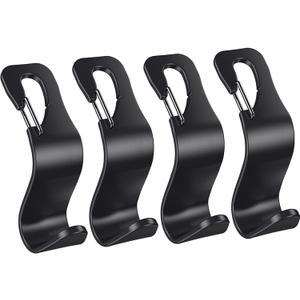 2 x 4 Pack Car Back Seat Headrest Hook Hanger for Purse Grocery Bag Handbag Hat, Purse Hook for Car with Clip