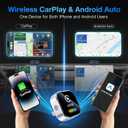 4-in-1 Wireless CarPlay & Android Auto Dongle, 5-Second Auto Connect, Low Latency Screen Mirroring.Convert Wired to Wireless for Car,USB A/C (Silver)