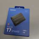 SAMSUNG T7 Shield 2TB, Portable SSD, up-to 1050MB/s, USB 3.2 Gen2, Rugged,IP65 Water & Dust Resistant, for Photographers, Content Creators and Gaming, Extenal Solid State Drive (MU-PE2T0S/AM), Black