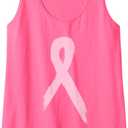 Womens Pink Ribbon Breast Cancer Awareness Survivor October Running Tank Top
