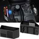 Upgraded Metal Magnetic Center Console Organizer for Jeep Wrangler JL/JLU/4XE 2018-2025 & Gladiator JT 2025 2024 2023 2022 2021 2020 Accessories Gear Shift Storage Box, Flag (Not for JK/JKU)