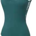 Lanbodance Women's Camisole Leotard for Ballet Dance grils Bodysuit with Adjustable Straps,Small, Dark Green