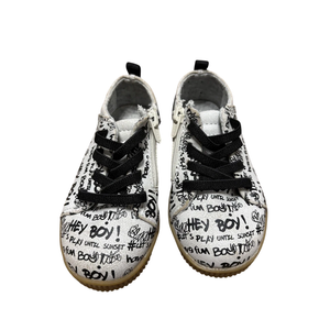 Zara Toddler Boy Sneakers Black White  “Hey Boy” 21