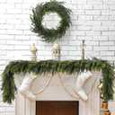 2 PCS Norfolk Pine Garland Christmas Garland, 6FT Cedar Garlands Real Touch Artificial Greenery Garlands Christmas Decorations for Mantle, Table, Wall, Indoor, Outdoor, Holiday