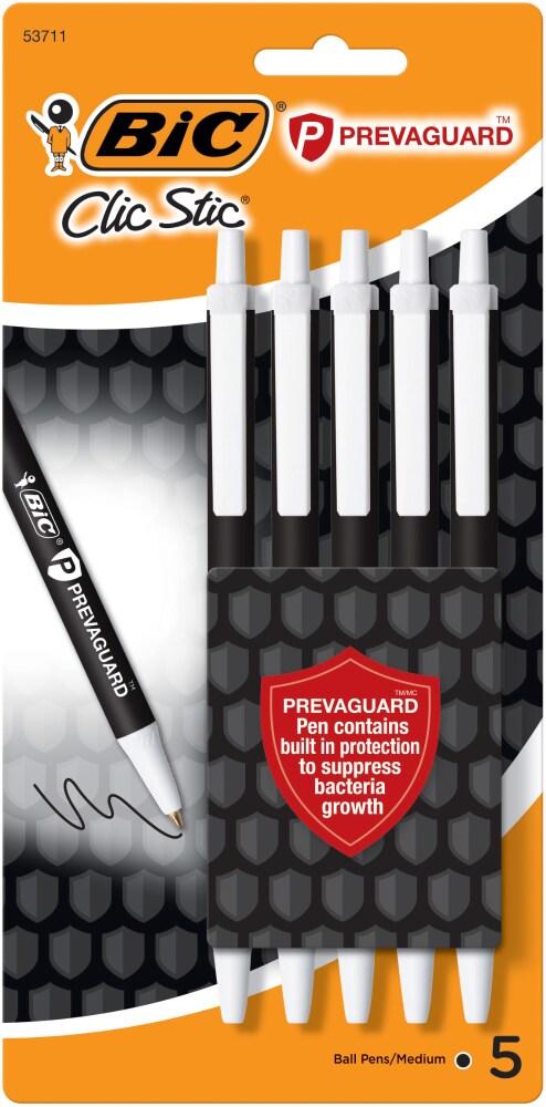 BIC® Prevaguard™ Clic Stic® Ball Pens - Black, 5 pk