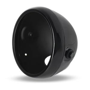 DKMOTORK 7" Gloss Black Motorcycle Headlight Shell - Vintage Waterproof Headlamp Housing Universal Fit for Chopper Cafe Racer Bobber Replacement Parts (7“)